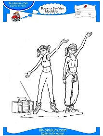 Çocuklar İçin Dansçı Boyama Sayfaları 